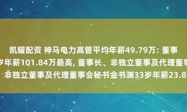 凯耀配资 神马电力高管平均年薪49.79万: 董事长及非独立董事马斌55岁年薪101.84万最高, 董事长、非独立董事及代理董事会秘书金书渊33岁年薪23.87万最低