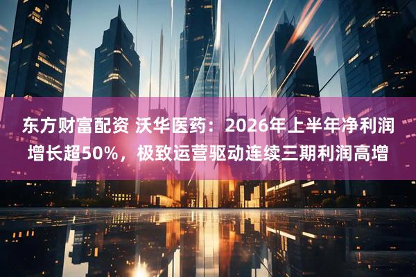 东方财富配资 沃华医药：2026年上半年净利润增长超50%，极致运营驱动连续三期利润高增