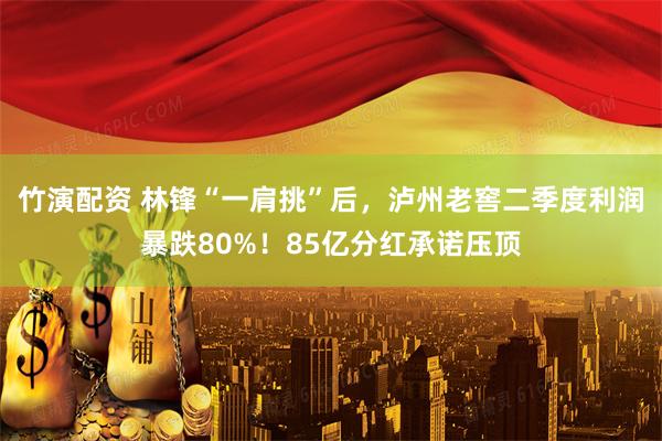 竹演配资 林锋“一肩挑”后，泸州老窖二季度利润暴跌80%！85亿分红承诺压顶